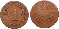 Deutsches Reich, Karlsruhe , Countermark Pfennig Wilhelm I -
