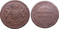 Great Britain, Cornwall, Camborne Cornish Penny Dolcoath Mine, Lord de Dunstanville -