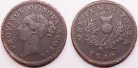 Canada, Canadian provinces, Nova Scotia Thistle penny token Victoria -