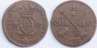 Sweden 1/4 skilling Carl XIII -