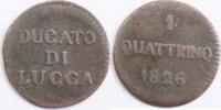 Italy , Lucca 1 Quattrino Carlo Ludovico I -