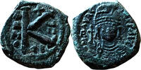 Byzantine Empire - Thessalonica Half Follis Maurice Tiberius, Dated RY 7 (588/9) -