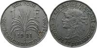 Guadeloupe bon pour 1 Franc 1921 vzgl 75.41 US$  +  11.60 US$ shipping
