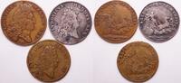 France, lot de 3, LVDOVICVS MAGNVS REX jetons Louis XIV le Roi Soleil (the Sun King) -