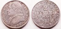 Papal states, large head 2 Lire Pius IX -