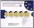 Deutschland 10€ 2 Euro Gedenkmünzen - Helmut Schmidt - alle 5 Prägebuchstaben -
