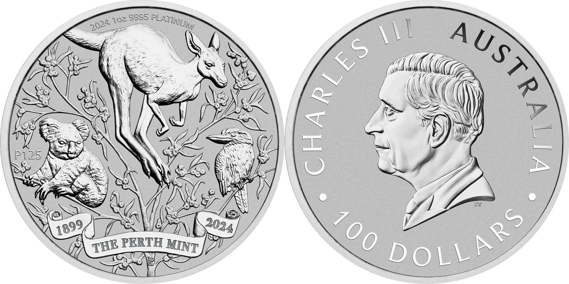 Australien 100$ 2024 1 oz Platinum Coin The Perth Mint - 125th