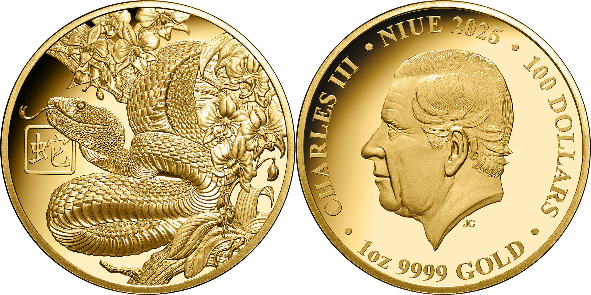 Niue 100$ 2025 1 oz Gold Coin Lunar Series III. - Year of