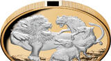 Niue 10$ 2022 5 oz Silver Coin Apex Predators - Lion & Hyena Proof