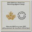 Kanada 200$ 2021 1 oz Gold Coin Ramming Bighorn Sheep Proof