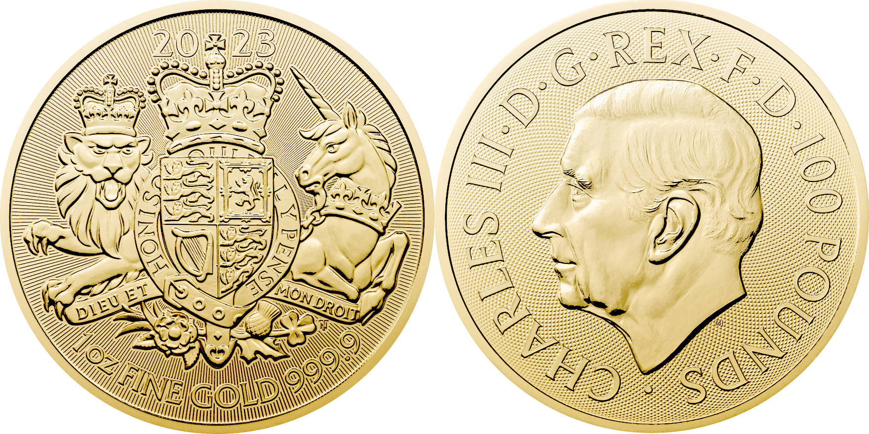 Gro britannien 100 2023 1 oz Gold Coin The Royal Arms