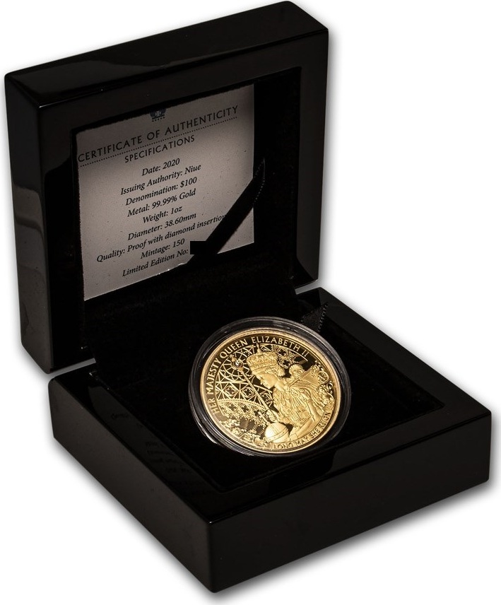 Niue 100$ 2020 1 oz Gold Coin Queen Elizabeth II. - Long May She