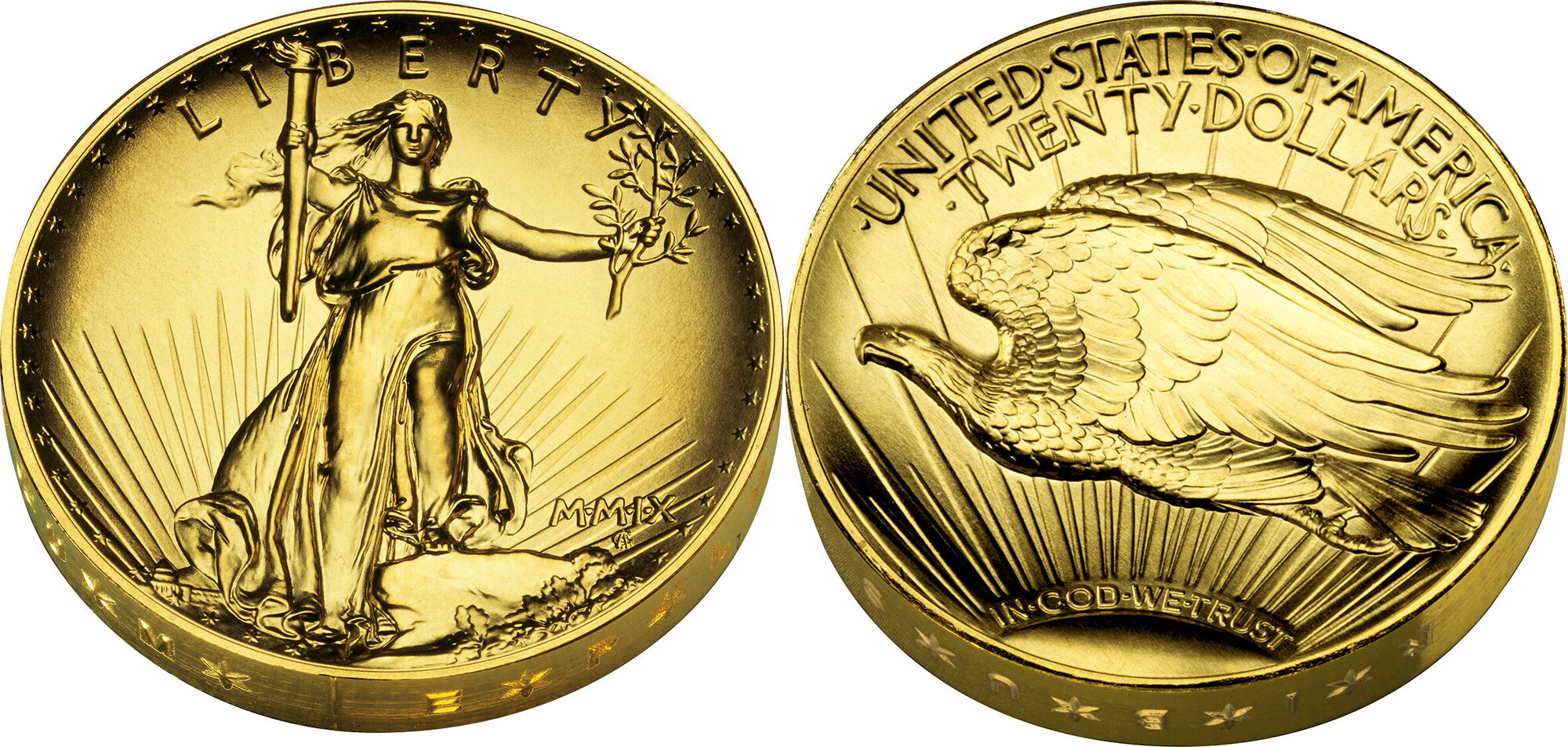 USA 20 2009 1 oz Gold Coin American Eagle Ultra High Relief