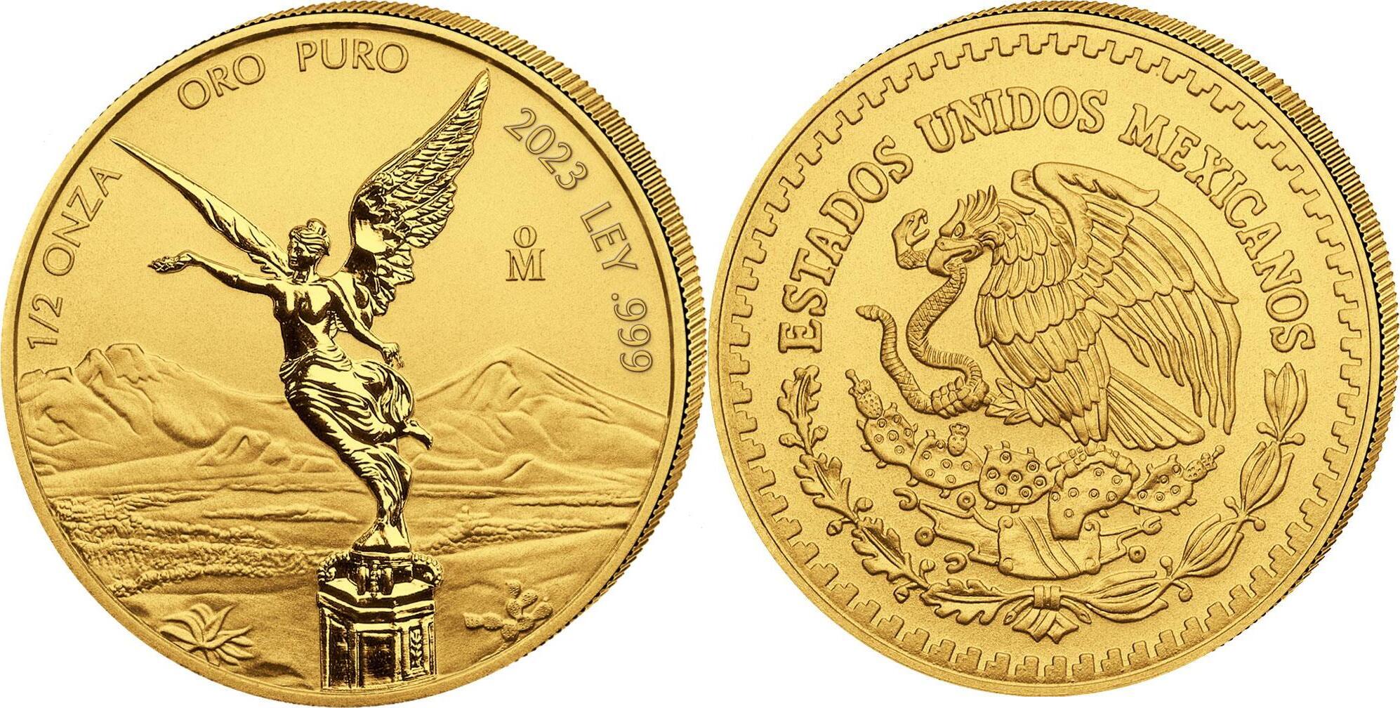 Mexico 1/2 Onza 2023 1/2 oz Gold Coin Libertad Reverse Proof | MA-Shops