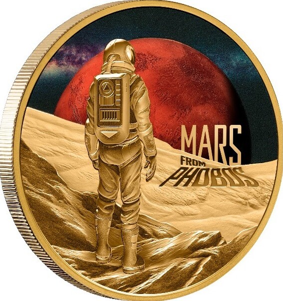 Niue 100 2024 1 oz Gold Coin Mars from Phobos PP