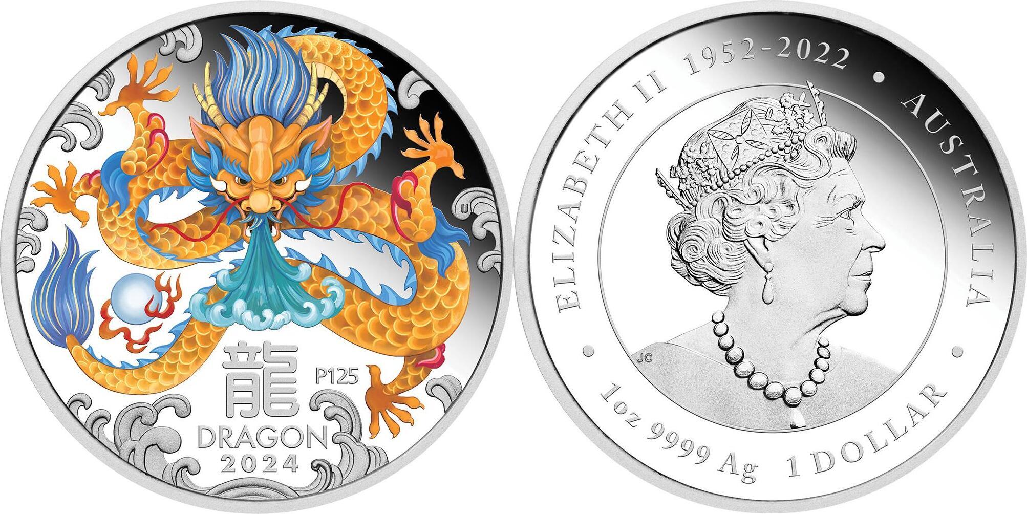 Australien 1$ 2024 1 oz Silver Coin Lunar Series III - Jahr des