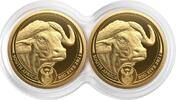 Südafrika 100 Rand 2 x 1/4 oz Gold Coins Big Five Series II - Buffalo - Double Capsule - Set -