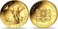 Somalia 1000 Schilling 1 oz Gold Coin Elephant -