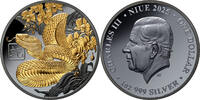 Niue 1$ 1 oz Silver Coin Lunar Series - Year of the Snake - Gilded -