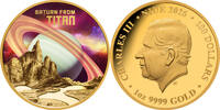 Niue 100$ 1 oz Gold Coin Saturn from Titan -