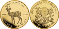 Tschad 50000 Francs 1 oz Gold Coin Mandala Wildlife - Antelope -