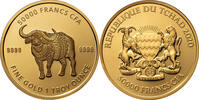 Tschad 50000 Francs 1 oz Gold Coin Mandala Wildlife - Buffalo -