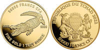 Tschad 50000 Francs 1 oz Gold Coin Mandala Wildlife - Crocodile -