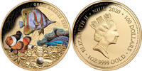 Niue 100$ 1 oz Gold Coin Great Barrier Reef - with genuine Saltwater Pearl -