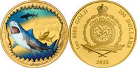 Niue 100$ 1 oz Gold Coin Deadly & Dangerous - Tiger Shark -