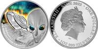 Niue 1$ 1 oz Silver Coin Roswell Incident - 75th Anniversary -