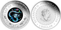Australien 1$ 1 oz Silver Coin Opal Lunar Series - Year of the Dragon -