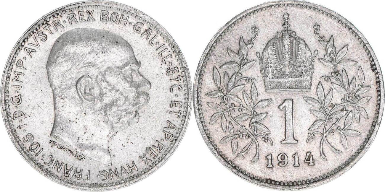 Österreich, Kaiser Franz Joseph I. 1 Krone 1914 | MA-Shops