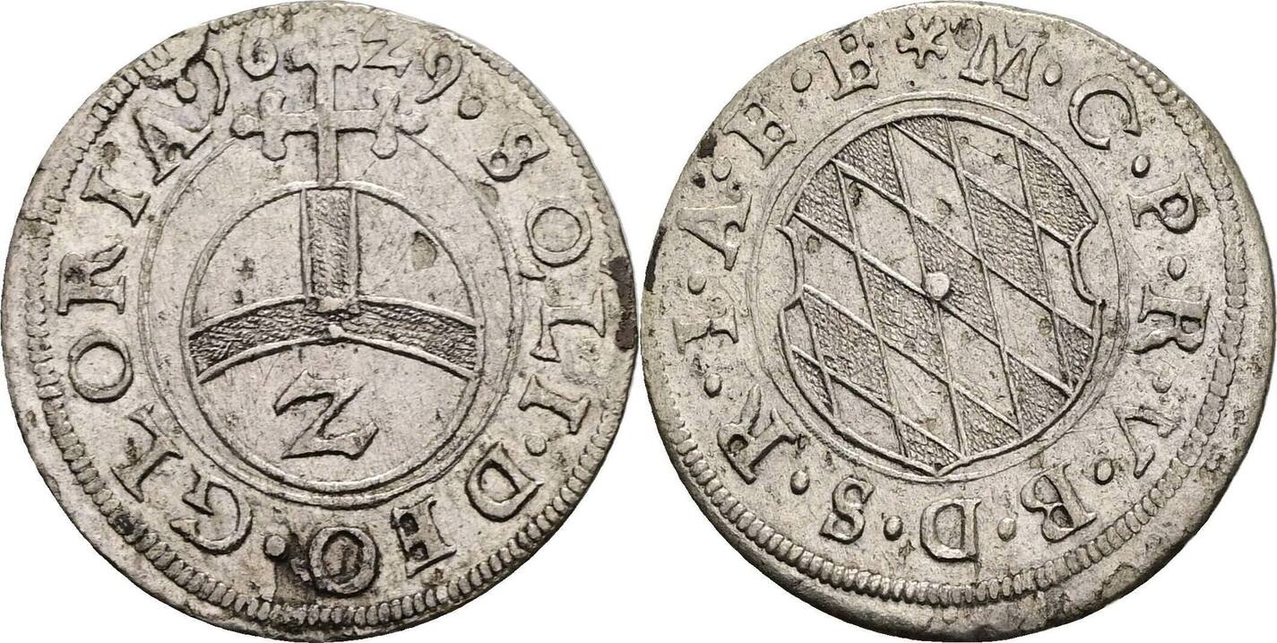 Bayern, Maximilian I. Als Kurfürst 1623-1651 2 Kreuzer (1/2 Batzen ...