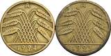 Deutsches Reich 10 Rentenpfennig 1923 A zus. mit 1924 A Lot 2 Stück VF
