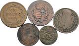 RDR Habsburg Lot 5 Stück Kupfermünzen Maria Theresia 1740-1780 s / VF-