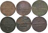 RDR Habsburg Lot 6 Stück 1/4 Kreuzer Joseph II. als Alleinregent 1780-1790 s / VF-
