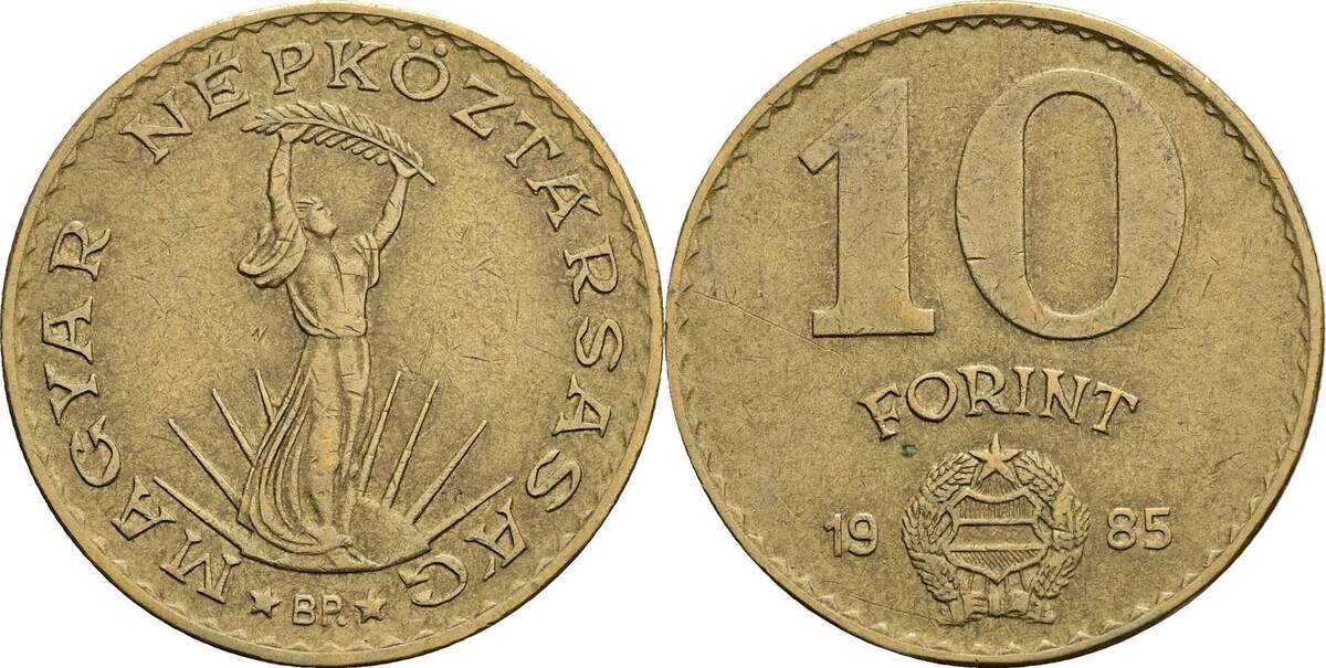 Ungarn 10 Forint 1985 VF MA Shops