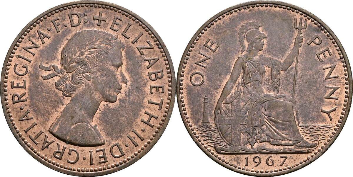 Großbritannien 1 Penny 1967 VF | MA-Shops