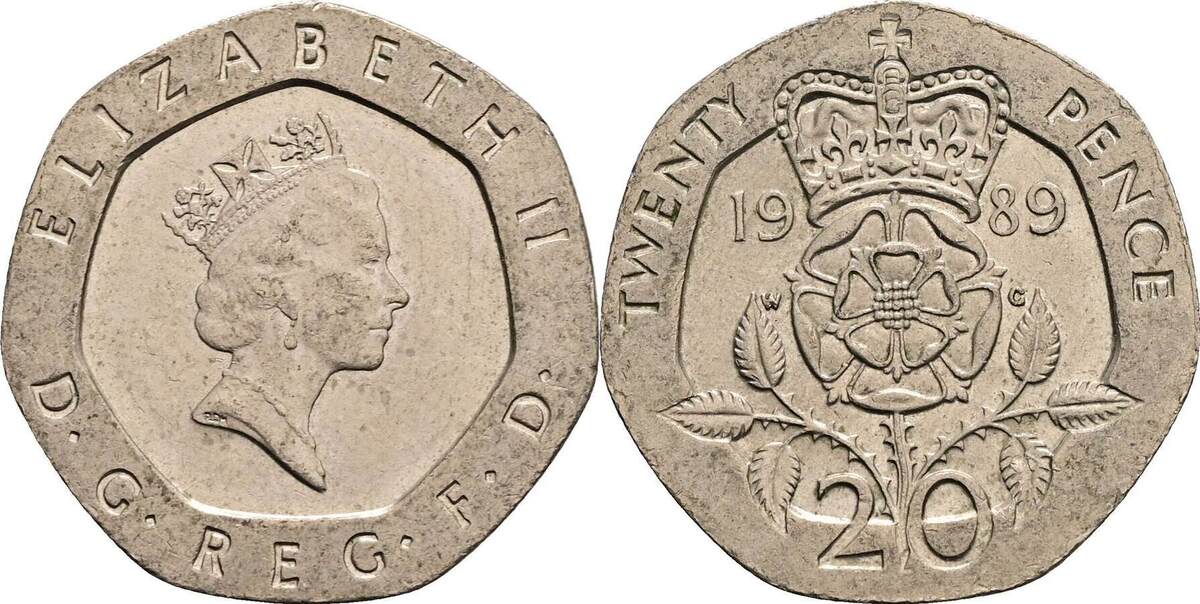 Großbritannien 20 Pence 1989 VF | MA-Shops