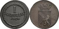 1 Kreuzer 1808 Baden Carl Friedrich als Großherzog 1806-1811 ss