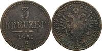 Kaisertum Österreich 3 Kreuzer Franz Joseph I. 1848-1916 -