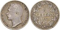 1/2 Gulden 1847 Württemberg Wilhelm I. 1816-1864 ss