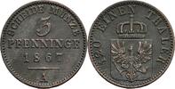 Preußen 3 Pfennige Preußen, Wilhelm I. 1861-1888, 3 Pfennige 1867 A -