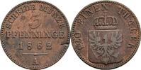 Preußen 3 Pfennige Preußen, Wilhelm I. 1861-1888, 3 Pfennige 1862 A -