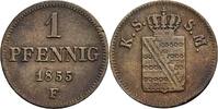 Sachsen 1 Pfennig Sachsen, Johann 1854-1873, 1 Pfennig 1855 F -