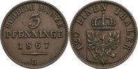 Preussen 3 Pfennige Preussen, Wilhelm I. 1861-1888, 3 Pfennige 1867 B -