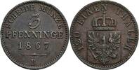 Preussen 3 Pfennige Preussen, Wilhelm I. 1861-1888, 3 Pfennige 1867 B -