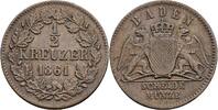 Baden 1/2 Kreuzer Baden, Friedrich I. Großherzog (1852-1907), 1/2 Kreuzer 1861 -