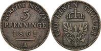 Preussen 3 Pfennige Preussen, Wilhelm I. 1861-1888, 3 Pfennige 1861 A -
