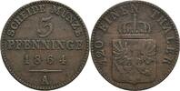 Preussen 3 Pfennige Preussen, Wilhelm I. 1861-1888, 3 Pfennige 1864 A -